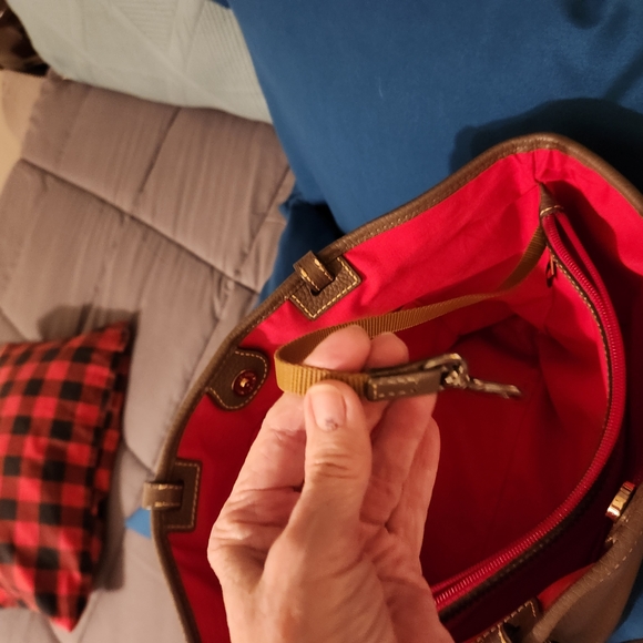 Dooney & Bourke Taupe Leather Tote - Picture 3 of 10